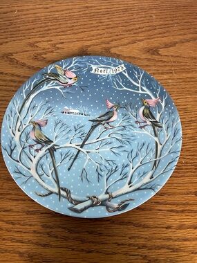 Haviland Limoges Collectible Vintage Plate 1973 Four Calling Birds